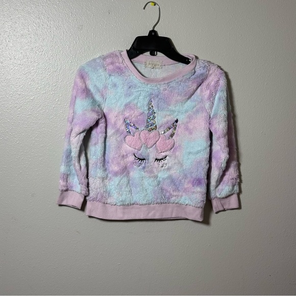 Btween Girls Kids Unicorn Multicolor Faux Fur Pullover Sweater size 10. - Picture 1 of 6